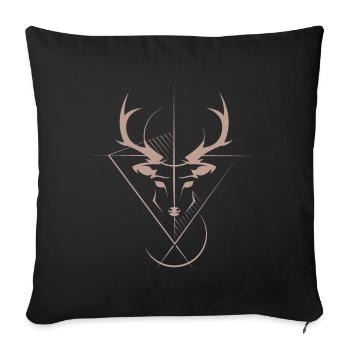 Icône du logo du symbole du wapiti Icône du logo Graphiques Animaux Bois - Housse de coussin décorative 45 x 45 cm - noir - Devant