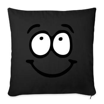 Funny Face, Cartoon Face, Trickfilm, - Sofakissenbezug 45 x 45 cm - Schwarz - Vorne
