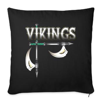 Guerrier viking - Housse de coussin décorative 45 x 45 cm - noir - Devant