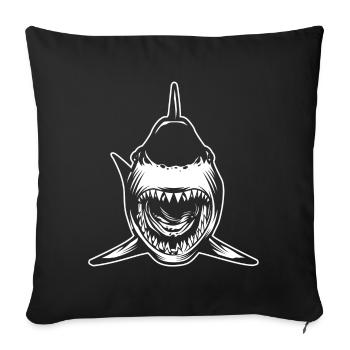 Open mouth shark - Sofa pillowcase 17,3'' x 17,3'' (45 x 45 cm) - black - Front