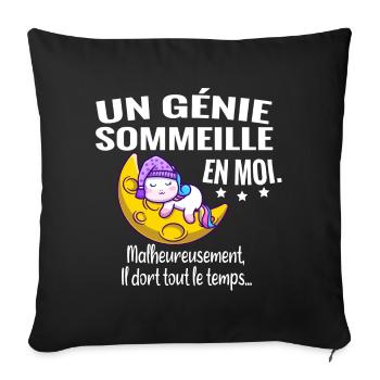 Un génie. Humour cadeau anniversaire - Housse de coussin décorative 45 x 45 cm - noir - Devant