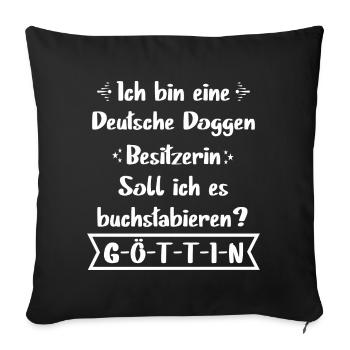 Deutsche Dogge Tshirt - Deutsche Dogge Hund Shirt - Sofakissenbezug 45 x 45 cm - Schwarz - Vorne