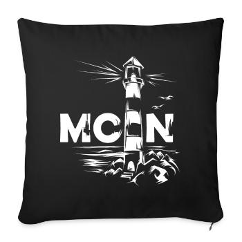 Moin Baltic Sea lighthouse symbol Baltic Sea North Sea - Sofa pillowcase 17,3'' x 17,3'' (45 x 45 cm) - black - Front