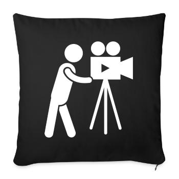 Kameramann Kamerafrau Fotograf Fotografin - Sofakissenbezug 45 x 45 cm - Schwarz - Vorne