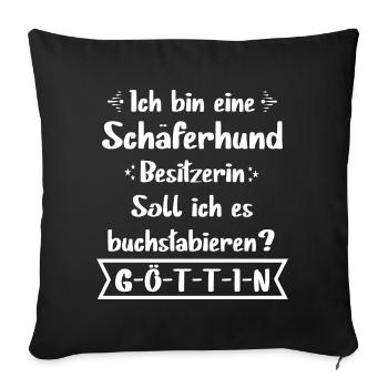 Schäferhund - Deutscher Schäferhund - Sofakissenbezug 45 x 45 cm - Schwarz - Vorne