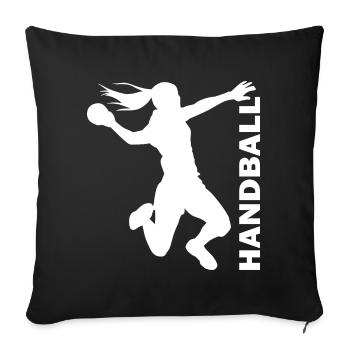 Handball handball handball gardien de but sportif - Housse de coussin décorative 45 x 45 cm - noir - Devant