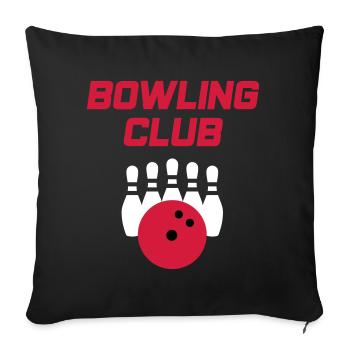 Bowling Club (bowling pins, bowling ball) - Housse de coussin décorative 45 x 45 cm - noir - Devant