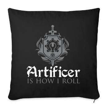 RPG games Artificer is how i roll - Housse de coussin décorative 45 x 45 cm - noir - Devant
