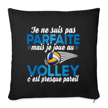 Volley Volleyball Volleyeuse sport Noël match - Housse de coussin décorative 45 x 45 cm - noir - Devant