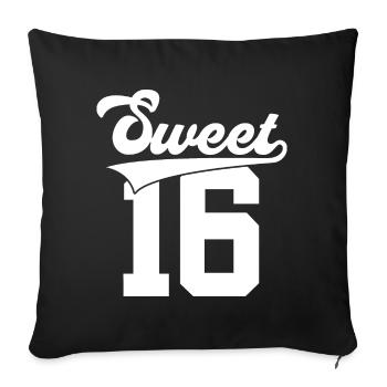 16ÈME ANNIVERSAIRE SWEET 16 SWEET SIXTEEN - Housse de coussin décorative 45 x 45 cm - noir - Devant