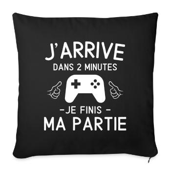 jeux vidéo, console de jeux, fan de jeux vidéo - Housse de coussin décorative 45 x 45 cm - noir - Devant