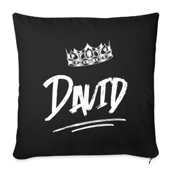 David - Sofa pillowcase 17,3'' x 17,3'' (45 x 45 cm) - black - Front