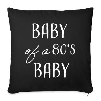 Bébé d’un bébé des années 80 - Housse de coussin décorative 45 x 45 cm - noir - Devant
