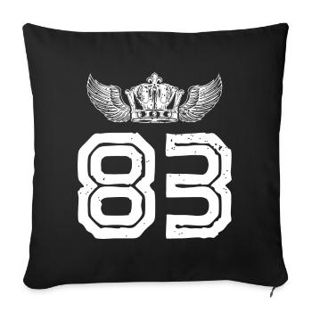 83 Couronne numérique - Housse de coussin décorative 45 x 45 cm - noir - Devant