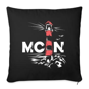 Leuchtturm Illustration Symbol moin Ostsee Nordsee - Sofakissenbezug 45 x 45 cm - Schwarz - Vorne