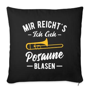 Posaune Orchester Posaunist Musiker Blasmusik - Sofakissenbezug 45 x 45 cm - Schwarz - Vorne