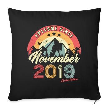 Birthday Gift In November 2019 Vintage - Sofa pillowcase 17,3'' x 17,3'' (45 x 45 cm) - black - Front