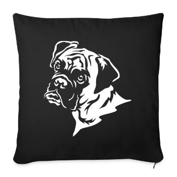 Boxer Head "Black Edition" - Sofa pillowcase 17,3'' x 17,3'' (45 x 45 cm) - black - Front