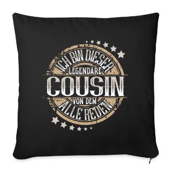 Cousin - Sofakissenbezug 45 x 45 cm - Schwarz - Vorne