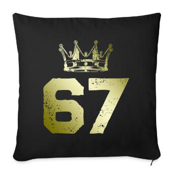 67 Number crown - Sofa pillowcase 17,3'' x 17,3'' (45 x 45 cm) - black - Front