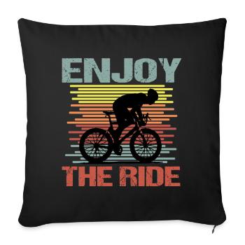 Bike Riding Man Enjoy the Ride - Sofa pillowcase 17,3'' x 17,3'' (45 x 45 cm) - black - Front
