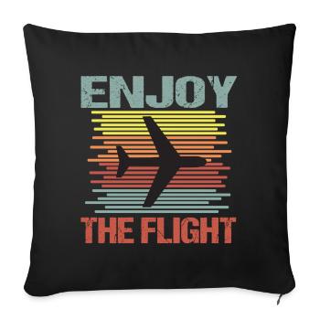 Airplane Fly Vacation - Housse de coussin décorative 45 x 45 cm - noir - Devant