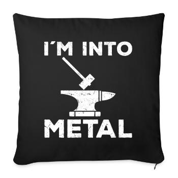 | cadeau de forgeron Profession Enclume Artisanat Forgeage - Housse de coussin décorative 45 x 45 cm - noir - Devant