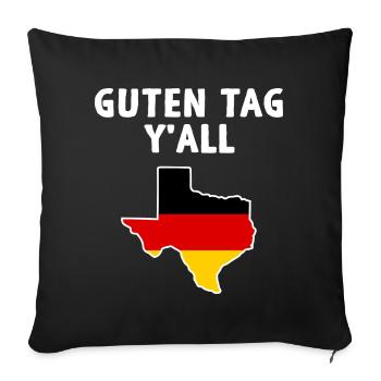 Deutsch-texanisches Design für Texas Einwanderer - Sofakissenbezug 45 x 45 cm - Schwarz - Vorne