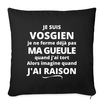 Vosges, Vosgien, je suis Vosgien - Housse de coussin décorative 45 x 45 cm - noir - Devant