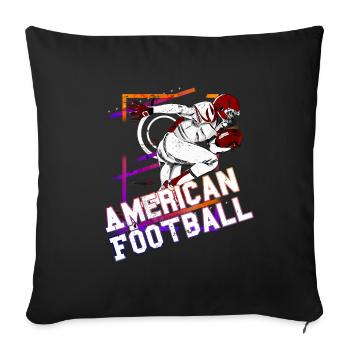 Joueur de football américain Joueur de football américain Sports - Housse de coussin décorative 45 x 45 cm - noir - Devant