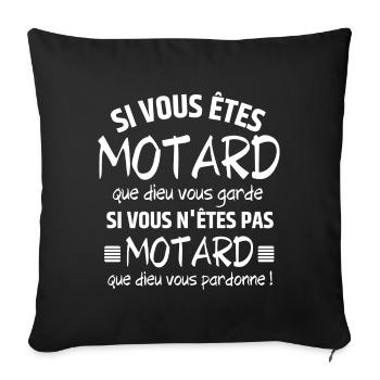 motard, fan de moto - Housse de coussin décorative 45 x 45 cm - noir - Devant