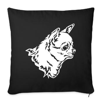 Chihuahua Head « Black Edition » - Housse de coussin décorative 45 x 45 cm - noir - Devant