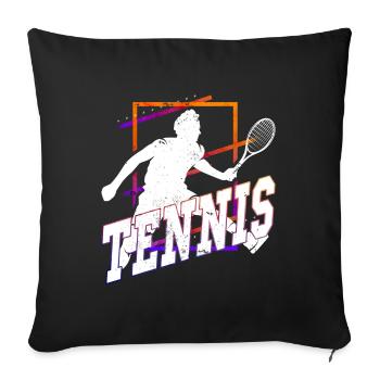 Tennis Tennis Player Ball Sport Vintage Retro - Sofa pillowcase 17,3'' x 17,3'' (45 x 45 cm) - black - Front