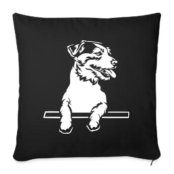 Jack Russell Terrier "Black Edition" - Sofa pillowcase 17,3'' x 17,3'' (45 x 45 cm) - black - Front