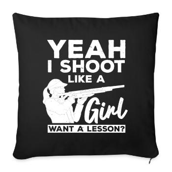 Tireur de pigeons d’argile - Housse de coussin décorative 45 x 45 cm - noir - Devant