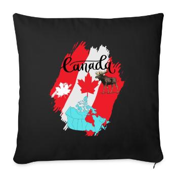 Canada, maple leaf. - Sofa pillowcase 17,3'' x 17,3'' (45 x 45 cm) - black - Front