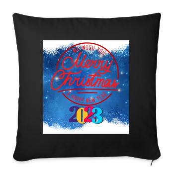 Happy New Year 2023 - Sofa pillowcase 17,3'' x 17,3'' (45 x 45 cm) - black - Front