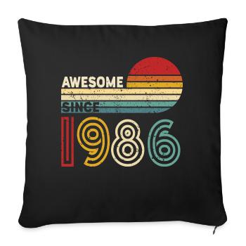 1986 Gift Birthday vintage Spruch - Sofa pillowcase 17,3'' x 17,3'' (45 x 45 cm) - black - Front