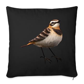 Whinchat - Sofa pillowcase 17,3'' x 17,3'' (45 x 45 cm) - black - Front