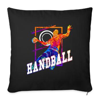 Handball Handball Player Handball Player Vintage Retro - Housse de coussin décorative 45 x 45 cm - noir - Devant