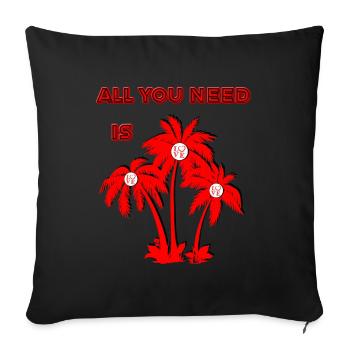 Vivid Valentine's Day Palm Tree Illustration - Sofa pillowcase 17,3'' x 17,3'' (45 x 45 cm) - black - Front