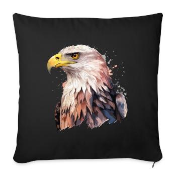 Eagle Head Bird of Prey Bird Animal Nature - Sofa pillowcase 17,3'' x 17,3'' (45 x 45 cm) - black - Front