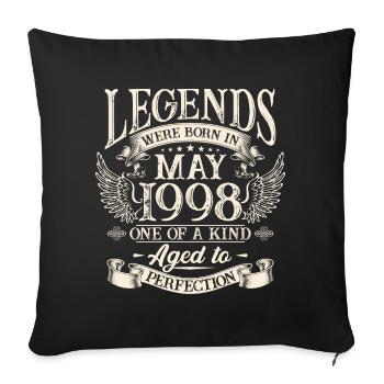 Les légendes sont nées en mai 1998 - Housse de coussin décorative 45 x 45 cm - noir - Devant