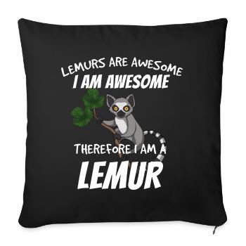 Lémurien - Housse de coussin décorative 45 x 45 cm - noir - Devant