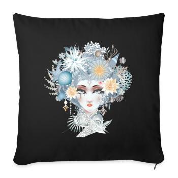 Mermaid portrait in cool pastel colors - Sofa pillowcase 17,3'' x 17,3'' (45 x 45 cm) - black - Front