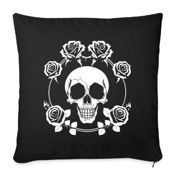 Horreur Crâne Crâne Art Crâne Gothique Heavy Metal - Housse de coussin décorative 45 x 45 cm - noir - Devant