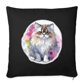 Persian cat - Sofa pillowcase 17,3'' x 17,3'' (45 x 45 cm) - black - Front