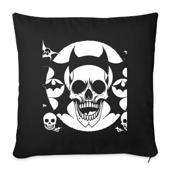 Horror Skull Skull Art Skull Gothic Heavy Metal - Sofa pillowcase 17,3'' x 17,3'' (45 x 45 cm) - black - Front