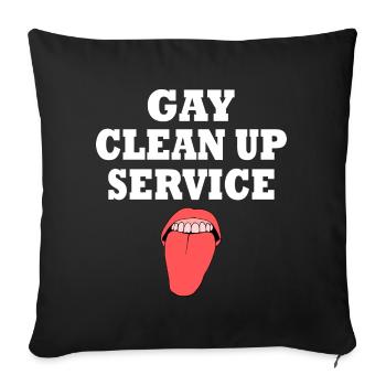 Gay clean up service - Sofakissenbezug 45 x 45 cm - Schwarz - Vorne