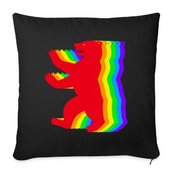 Berlin Rainbow Bears - Sofa pillowcase 17,3'' x 17,3'' (45 x 45 cm) - black - Front